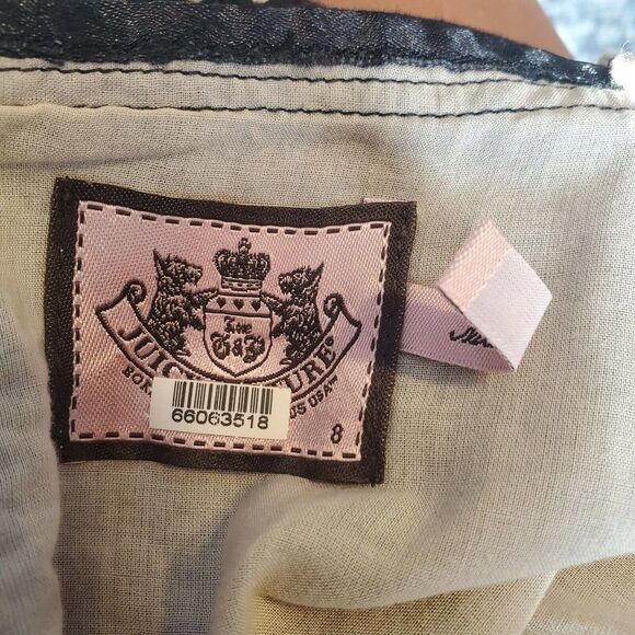 Juicy Couture Black Nude Eyelet Spaghetti Strap Mini Dress Cotton 8 - Picture 6 of 7